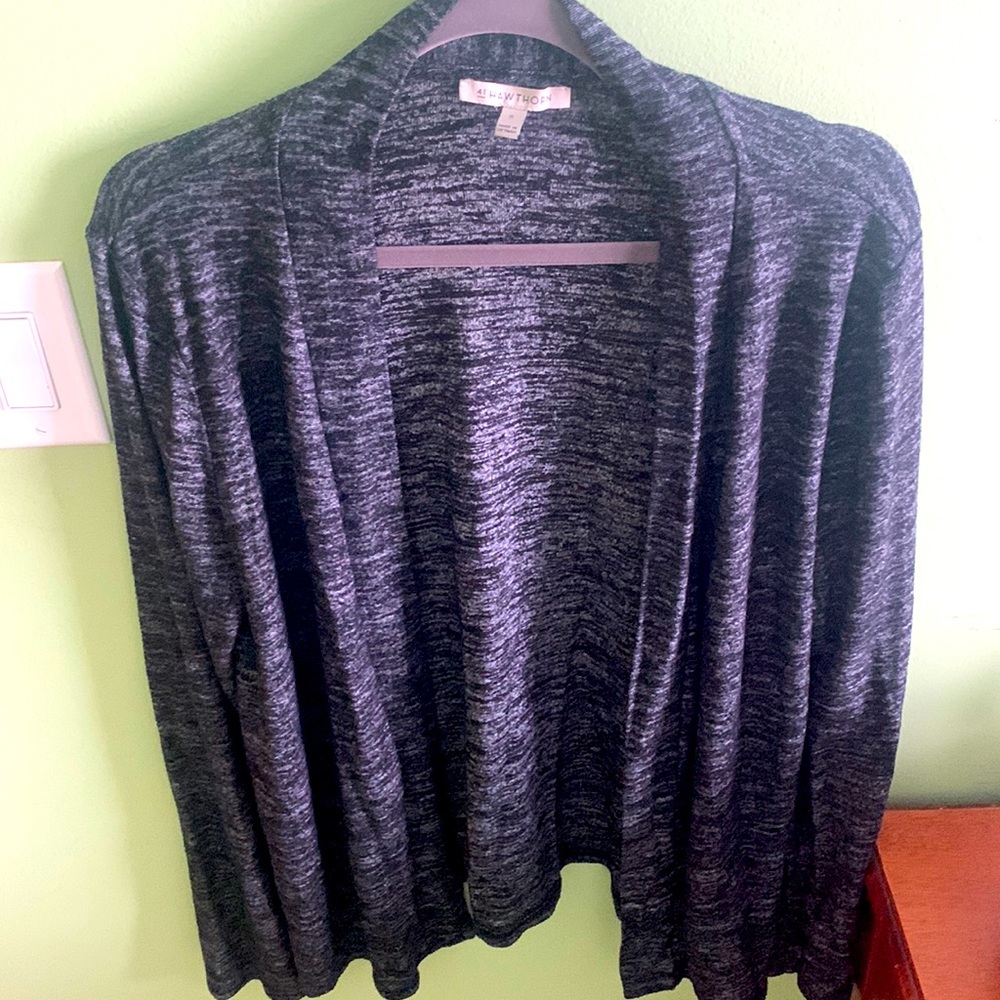 Black and gray cardigan